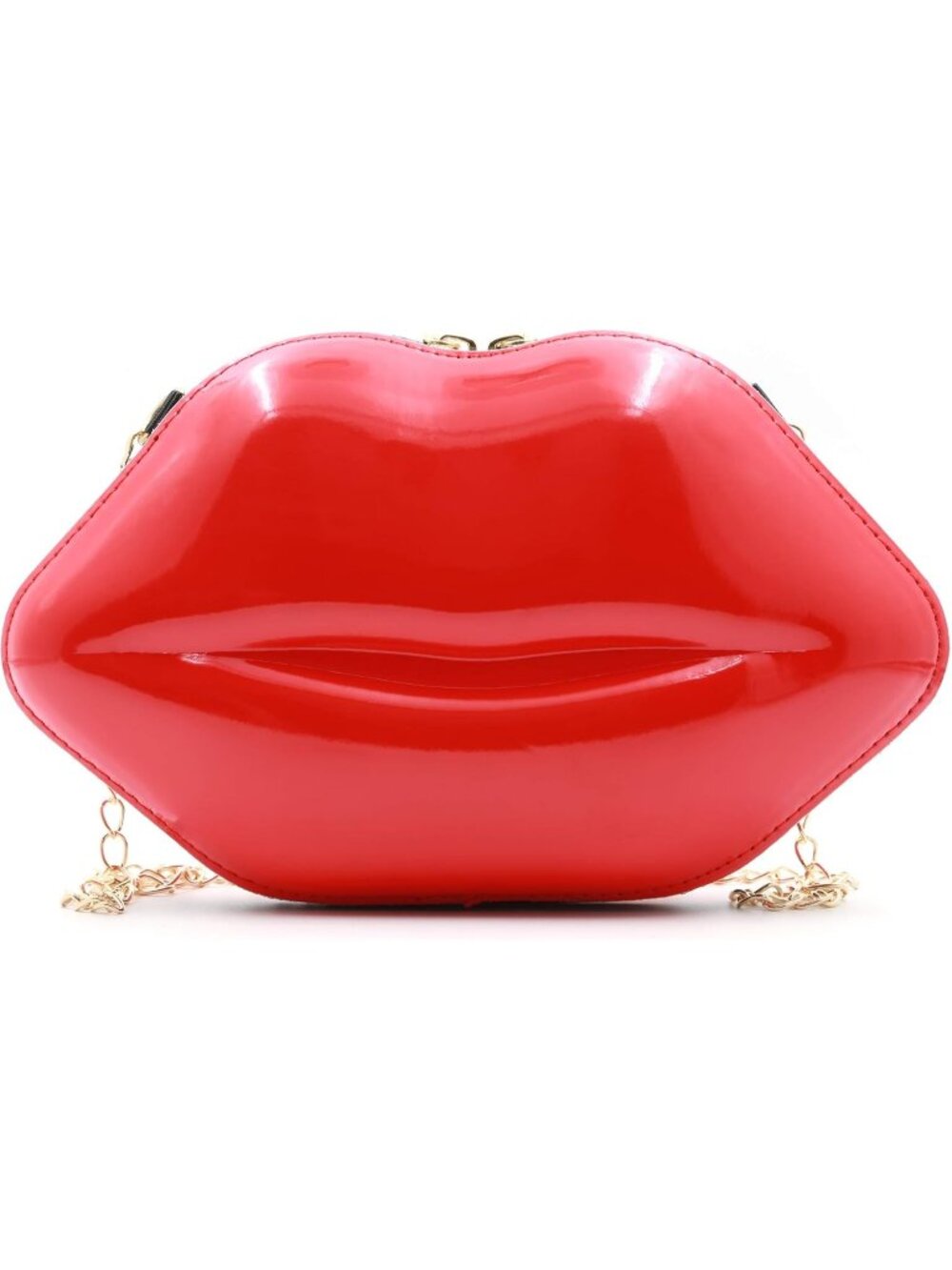 Women's Red Stylish Lip Clutch Purse Novelty Mini Ensuring Safety Crossbody Bag